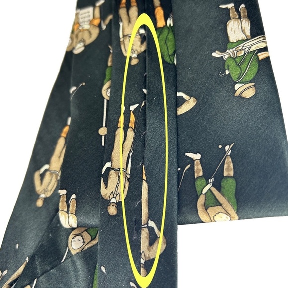 Giorgio Armani Necktie Tie 100% Silk Hand Made Vintage Old Time Golfing Motif - Picture 7 of 11